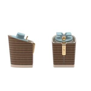 Size 7-8.5 Light Wood Blocks Pashion Footwear